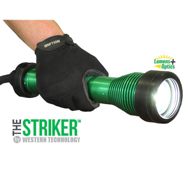 The STRIKER™, 8100, striker, LED, hand-held, explosion proof drop light, hazardous location lighting, portable LED work light, C1D1, C2D2, temporary led lighting, explosion proof inspection work light & drop light, lumens + optics, portable explosion proof led inspection light, portable explosion proof led work light