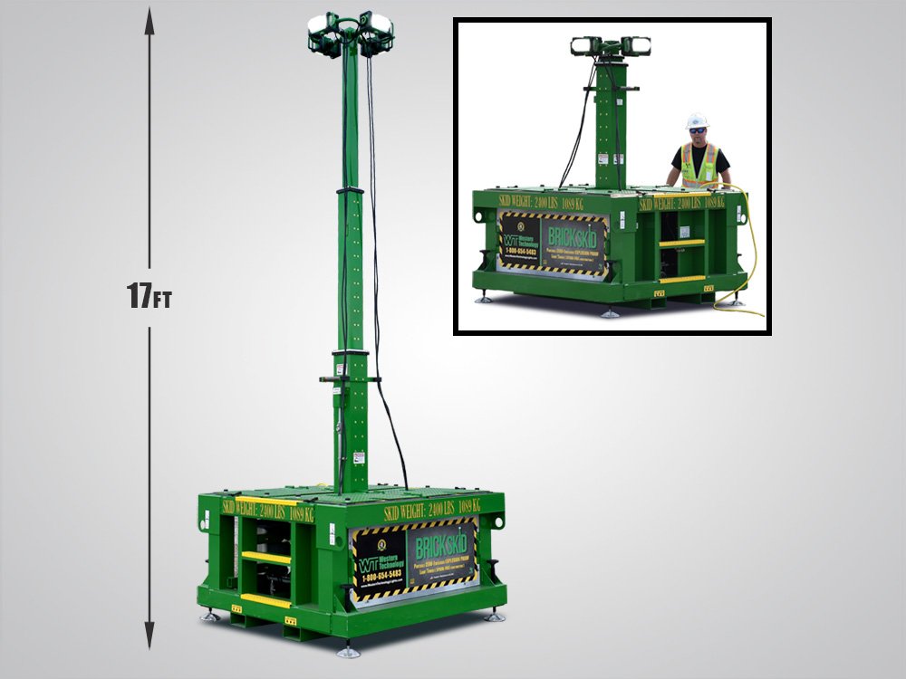 BRICK Skid, skit tower, zero emissions, portable, explosion proof, spark free construction, light tower