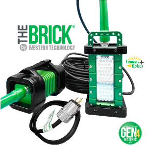 C-model, BRICK, gen 4, system, 9610C, explosion proof, area light, tank light, hazardous location light, portable LED work light,temporary job site lighting, hazardous locations, field repairable, cable replacement, green bend radius sleeve, inspection, portable luminary, portable luminaire, 36 VDC, 24 VDC, C1D1, C2D2, Class 1 Div 1, Class I Div 1, Class 1 Div 2, Class I Div 2, Class 2 Div 1, Class II Div 1, Class 2 Div 2, Class II Div 2, Wet Location