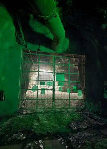 Kenross Goldmine entrance to area illuminated by one BRICK attached to our magnetic puck.